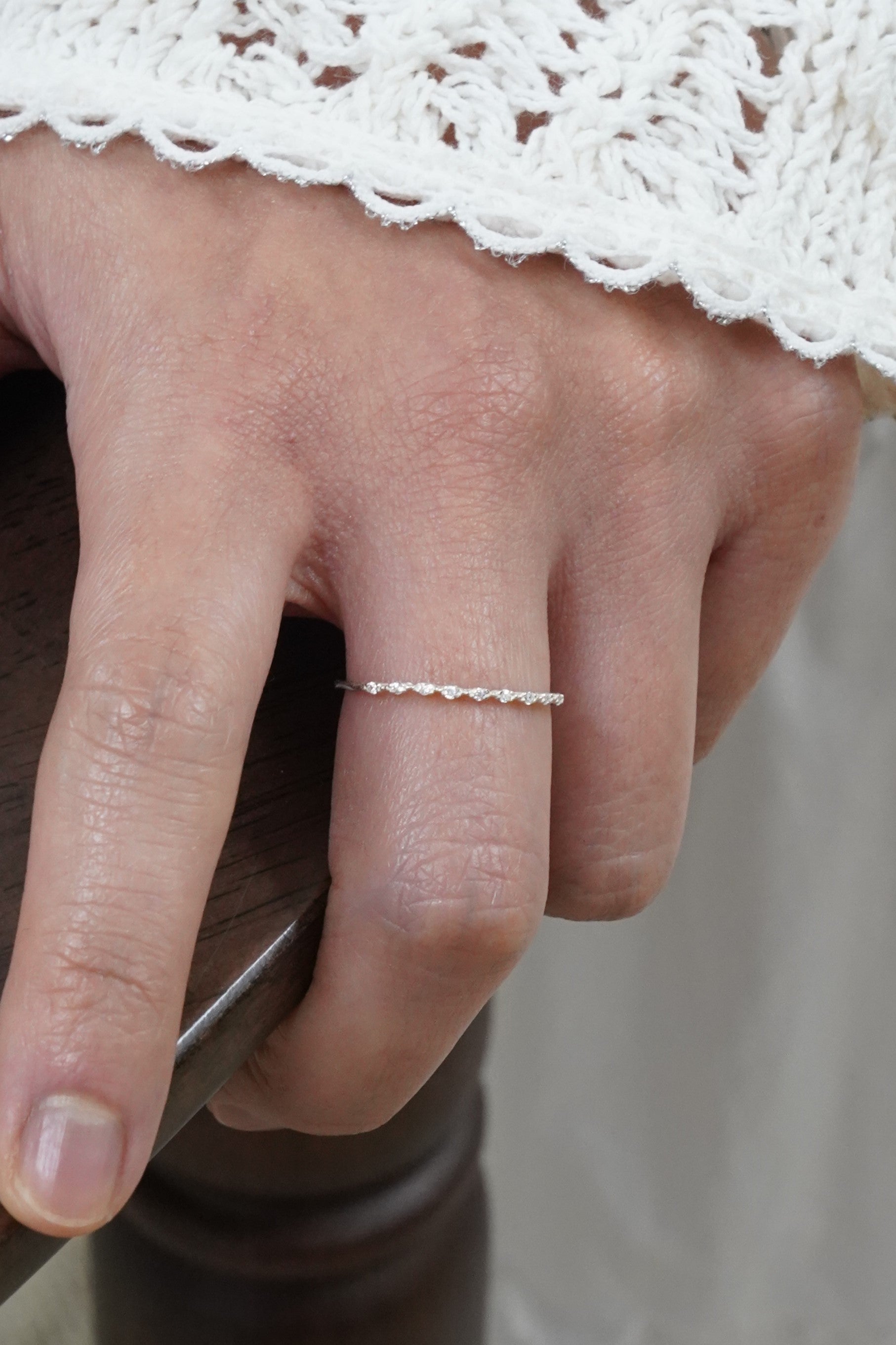 Circular Cubic Twist Line Ring