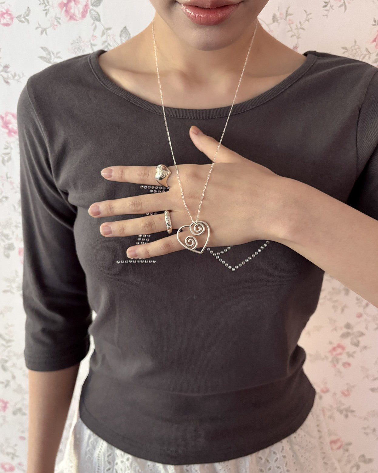 MOOD LOOP HEART LONG NECKLACE