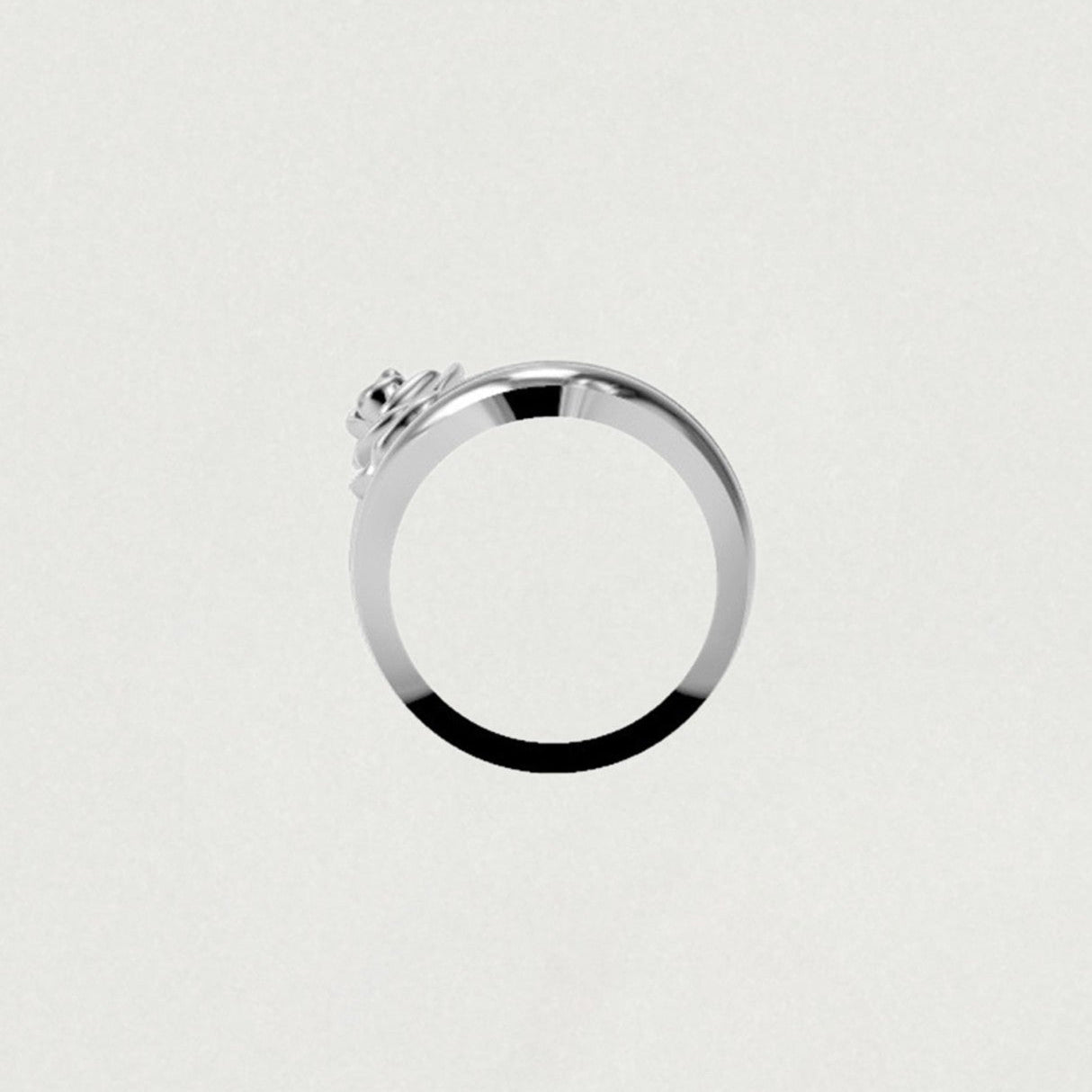 RUCHE ROSE FLOWER WAVE FRILL RING