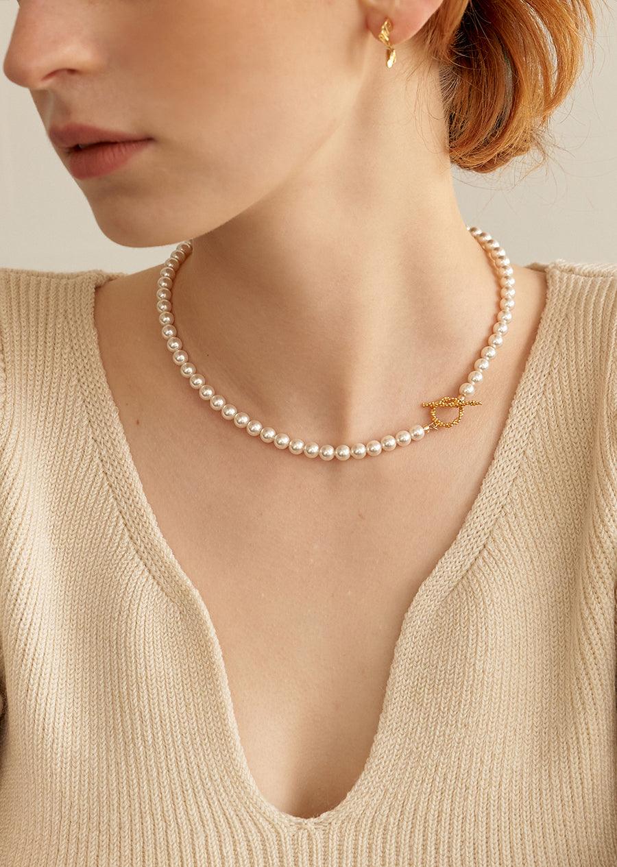 ドット トグル パール ネックレス / Dot Toggle Pearl Necklace|8240