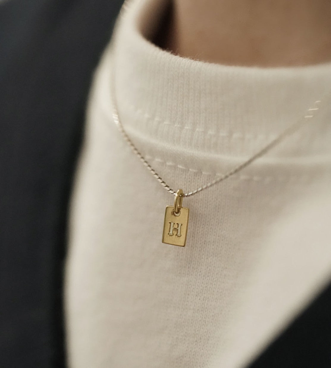 Initial Tag Combination Necklace