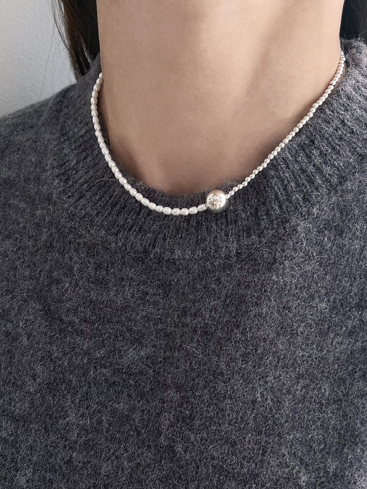 パール チョーカー ボール シルバー / Pearl Choker Ball Silver | アモンズ – amondz