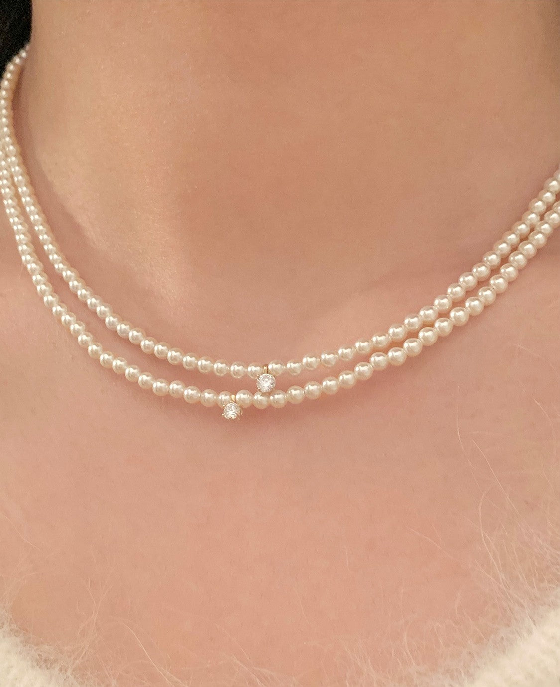 K14 3mm スワロフスキー パール ネックレス / 14K 3mm Swarovski Pearl Necklace