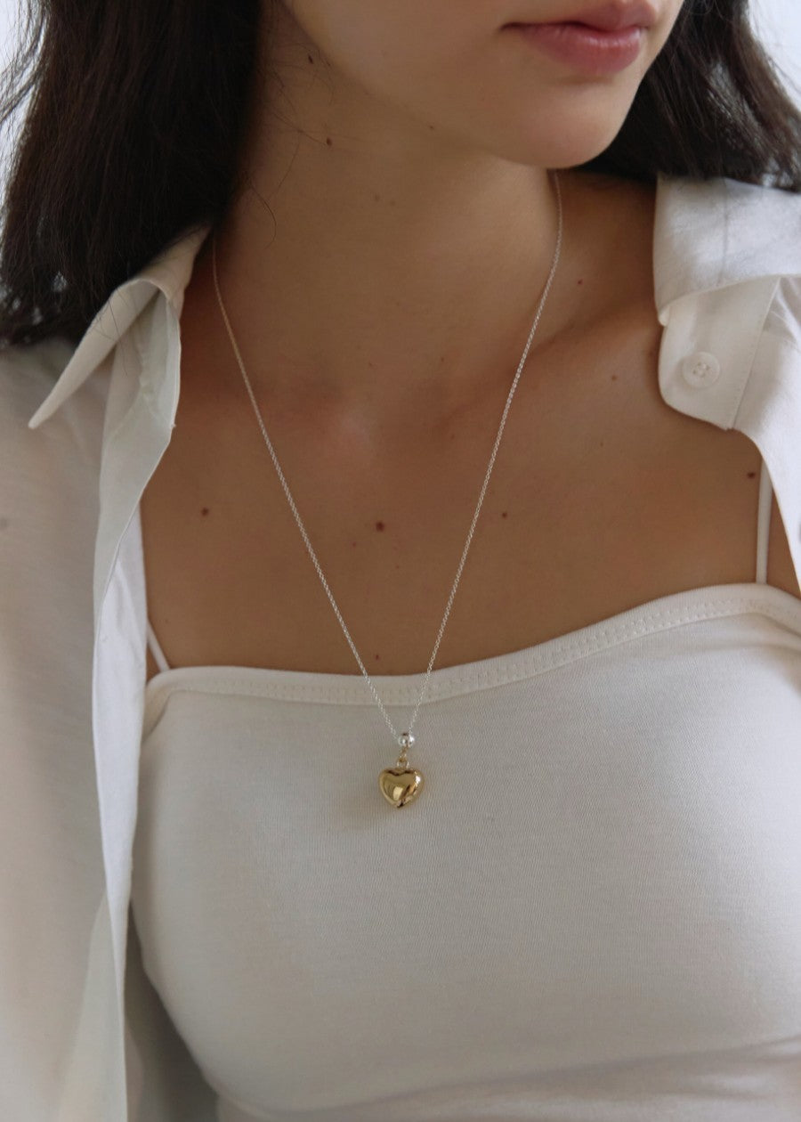 Heart ball long necklace