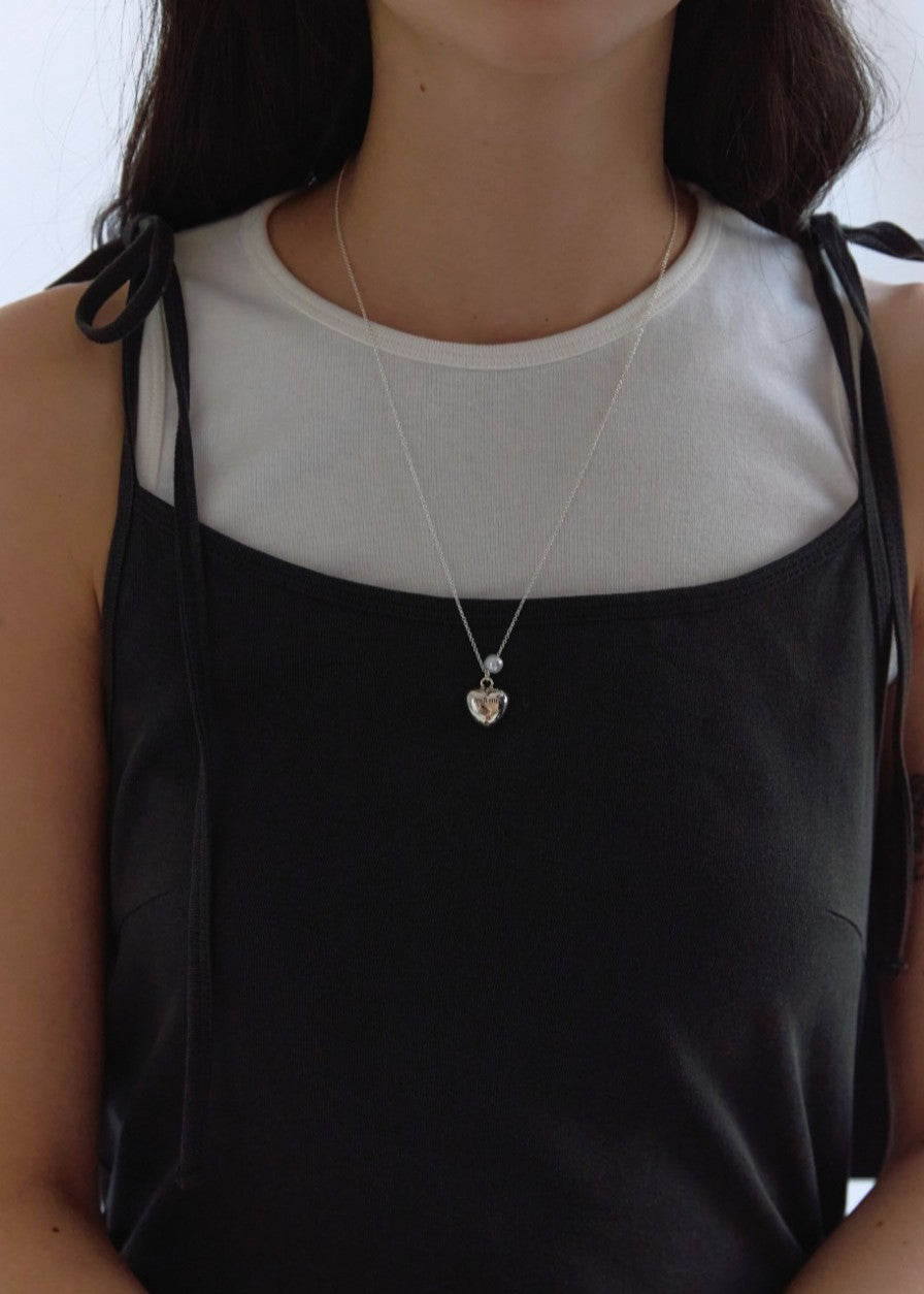 Heart ball long necklace