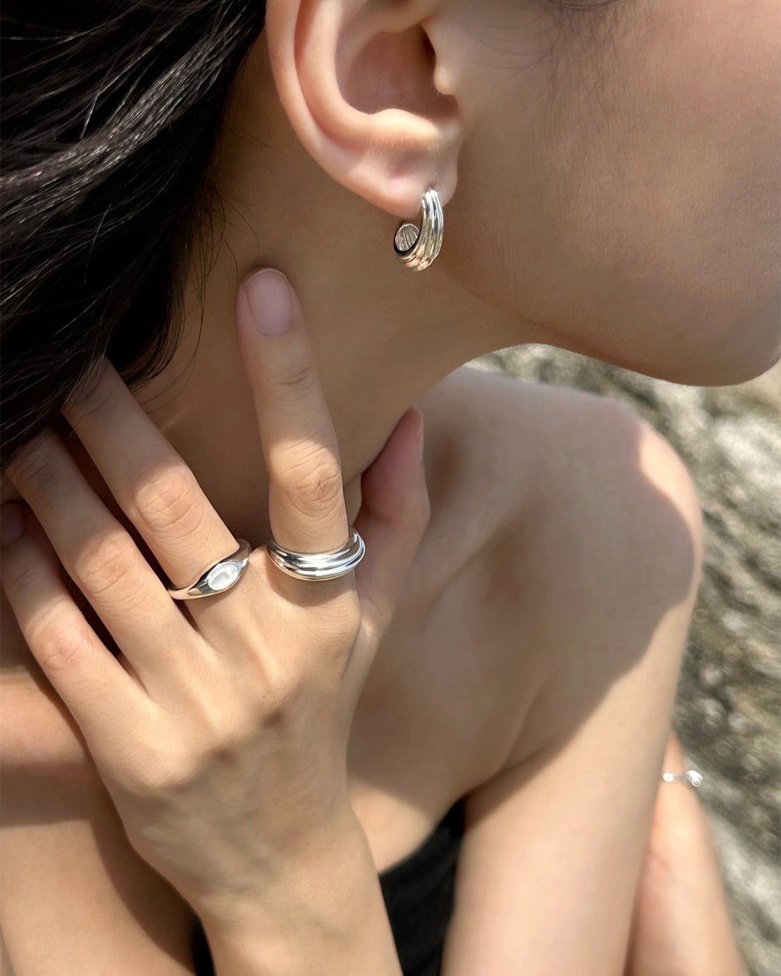 Vein ring silver ring