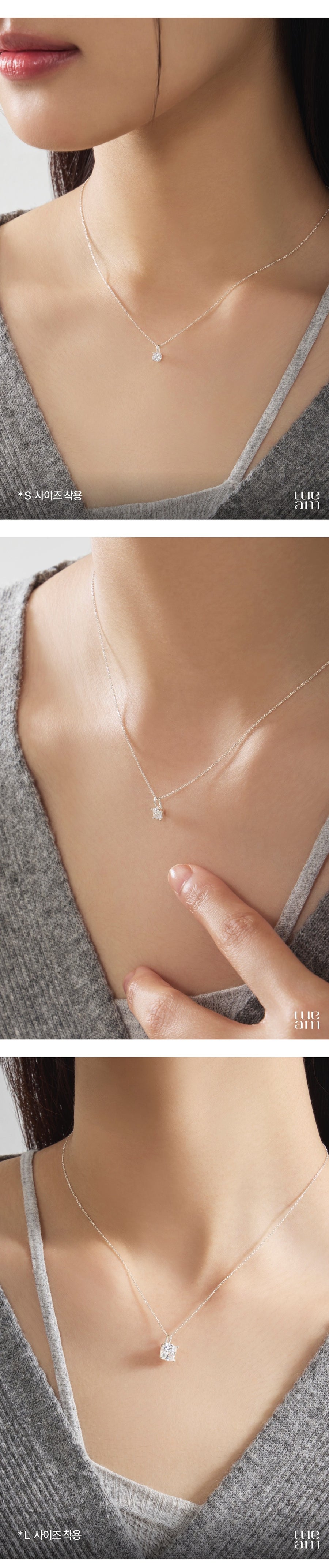 シルバー クッション カット ネックレス / Silver Cushion Cut Necklace