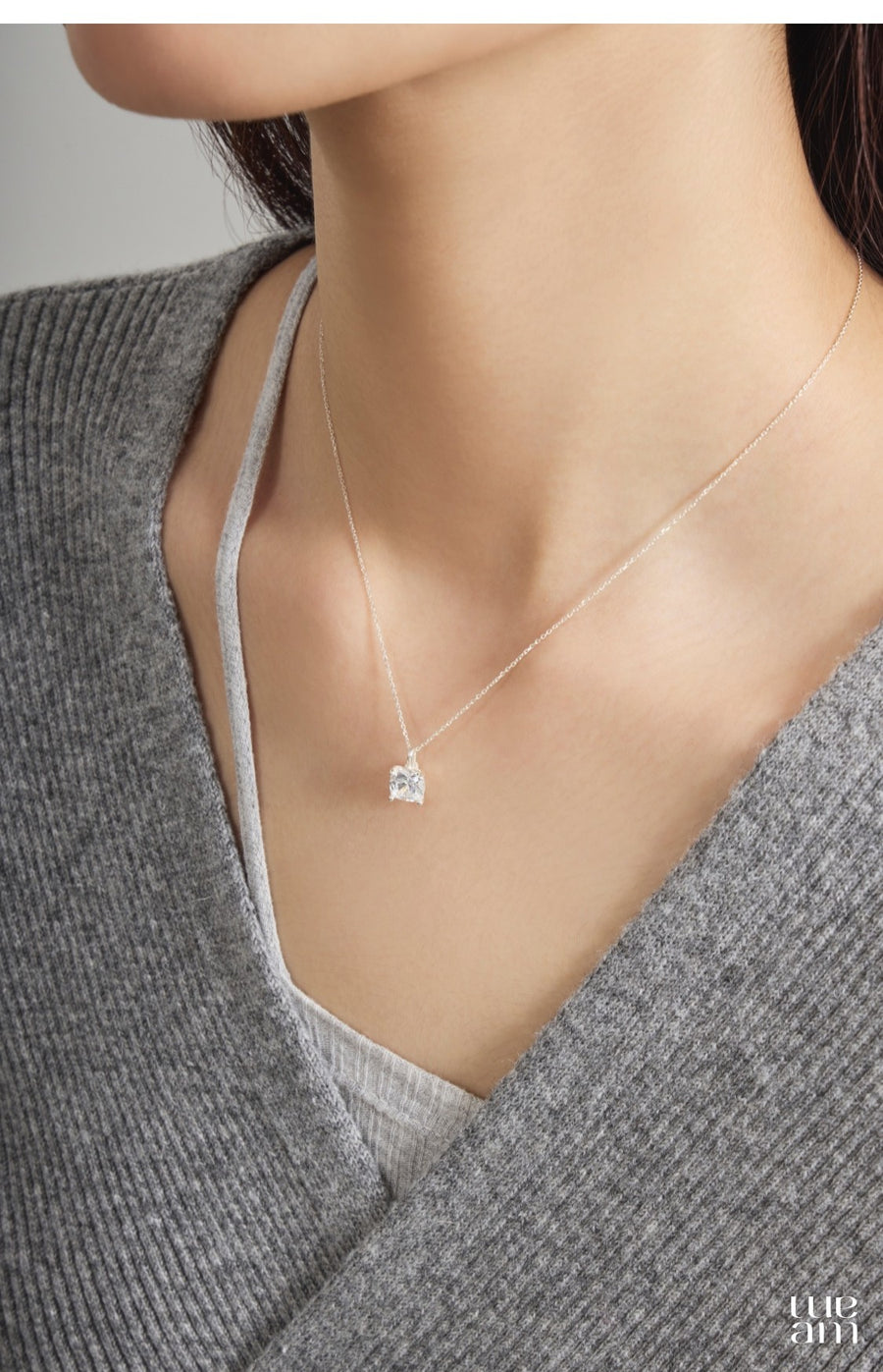 シルバー クッション カット ネックレス / Silver Cushion Cut Necklace
