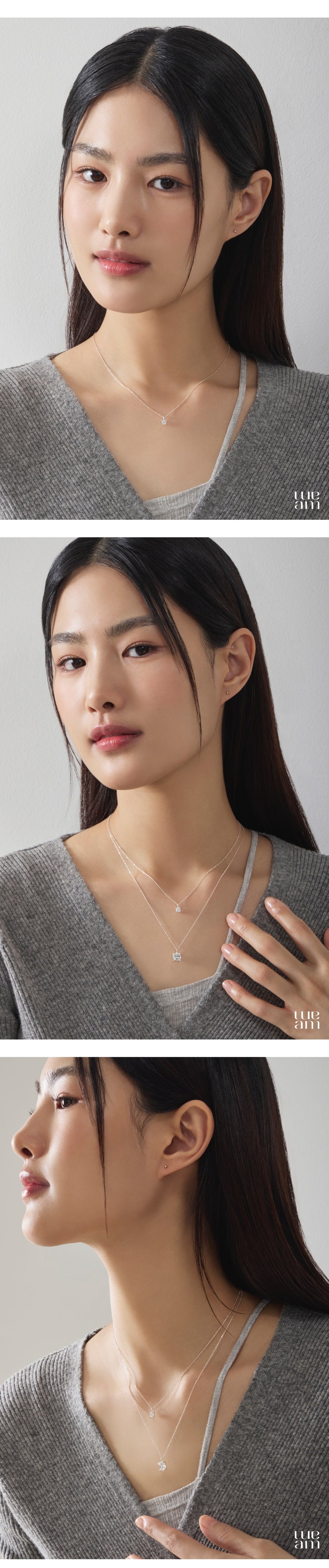 シルバー クッション カット ネックレス / Silver Cushion Cut Necklace