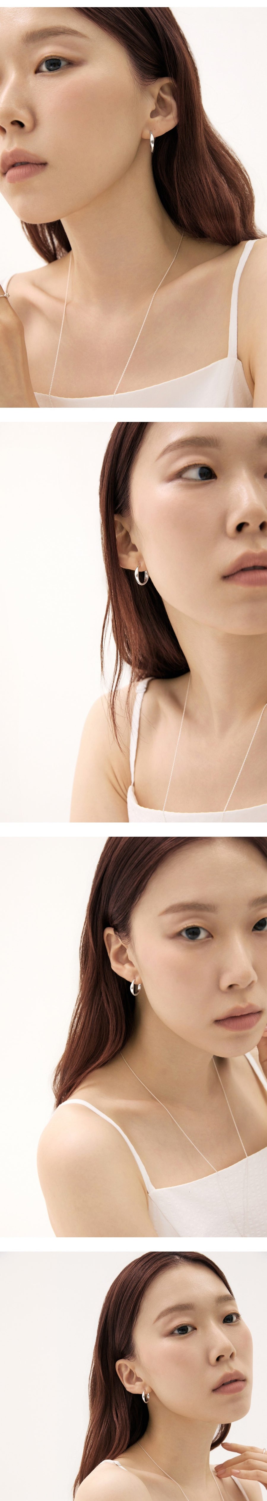 Silver Wave One-Touch Earrings