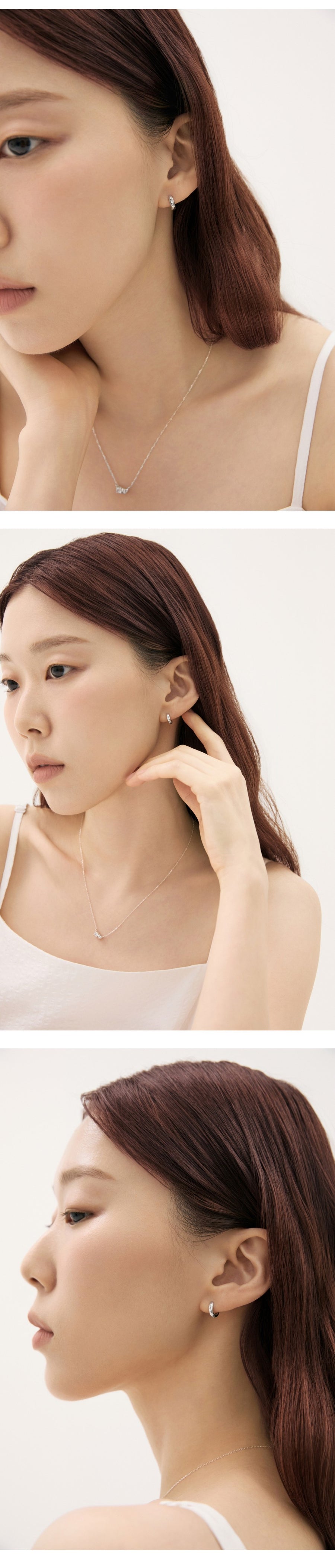 Silver Star Setting One-Touch Earrings