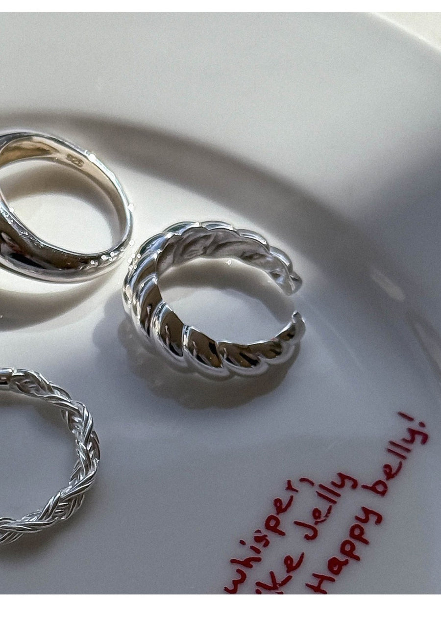 Silver Croissant Open Ring