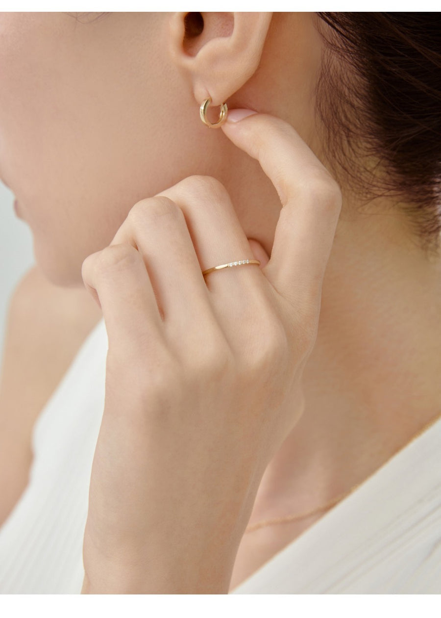 14K Flat Standard One-touch Earrings
