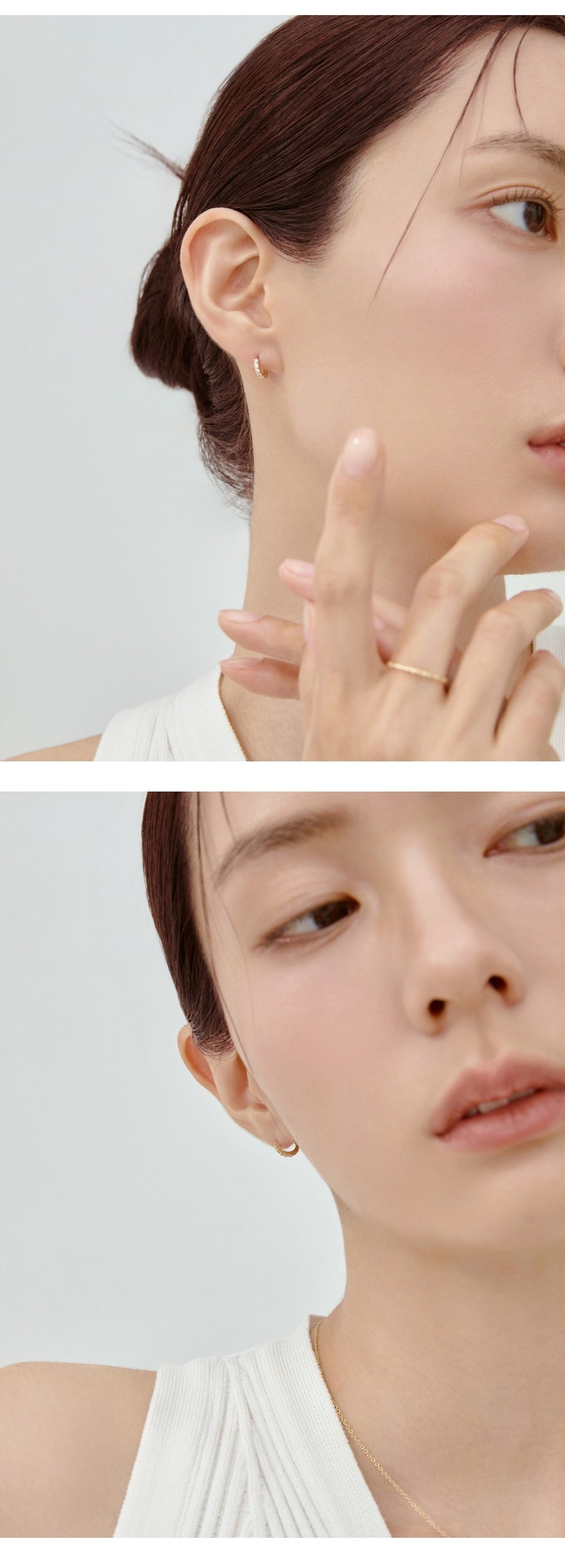 Eternity Stone Hoop Earrings