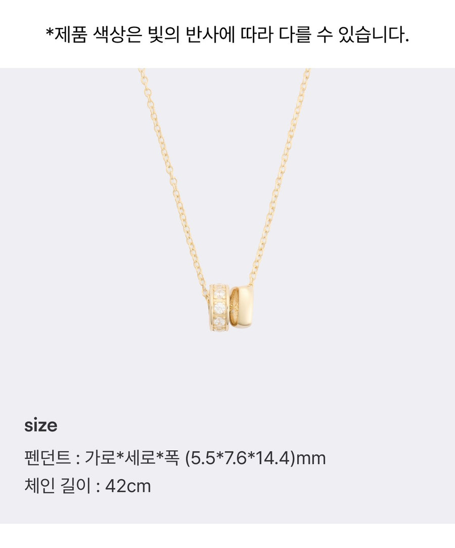 Double Pendant 14K ゴールドネックレス