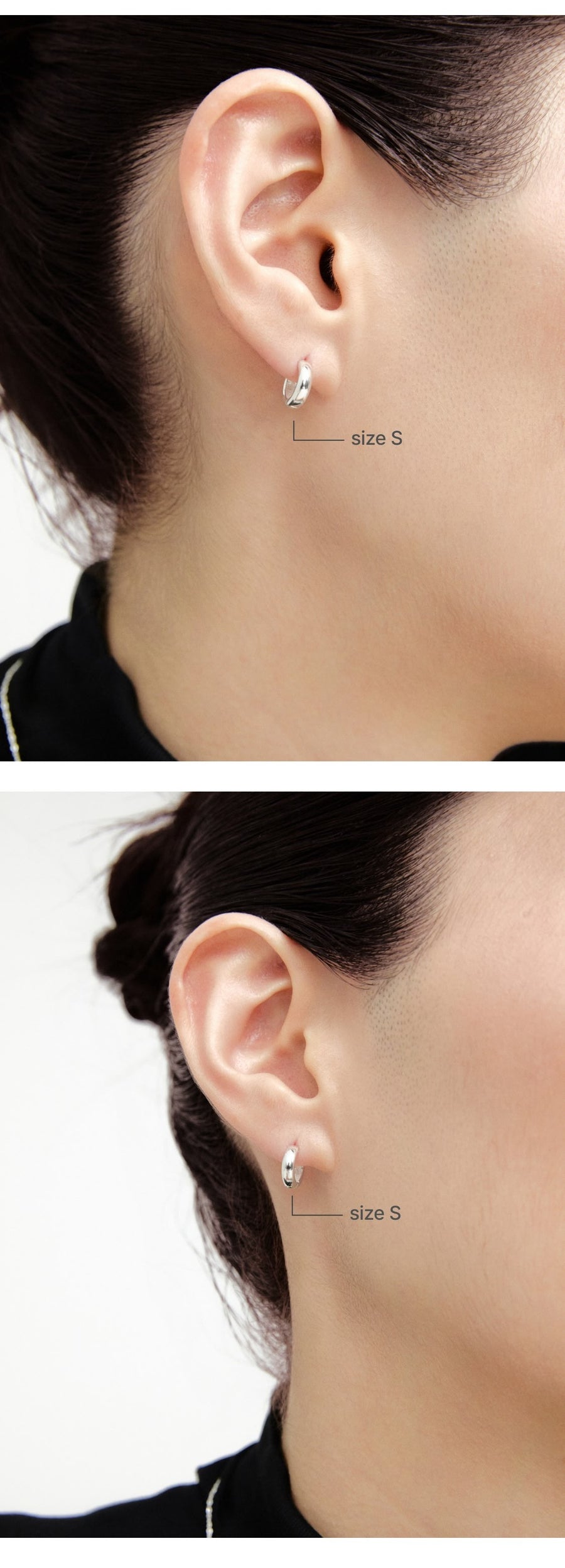 Silver Bold One-Touch Earrings
