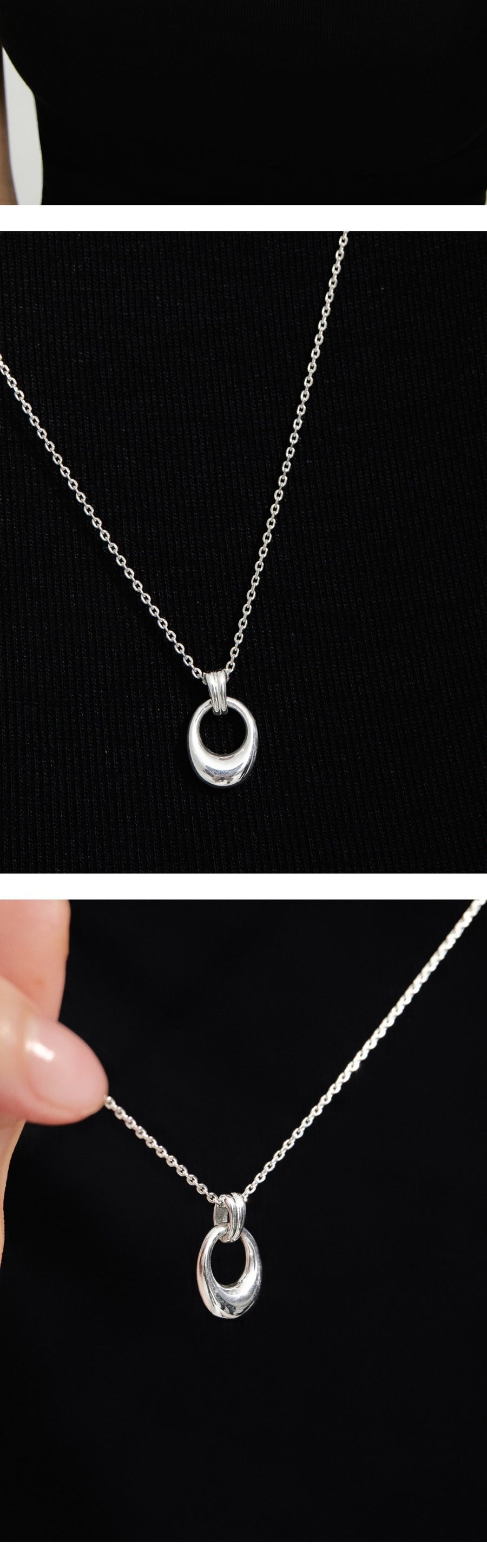Silver Crescent Necklace