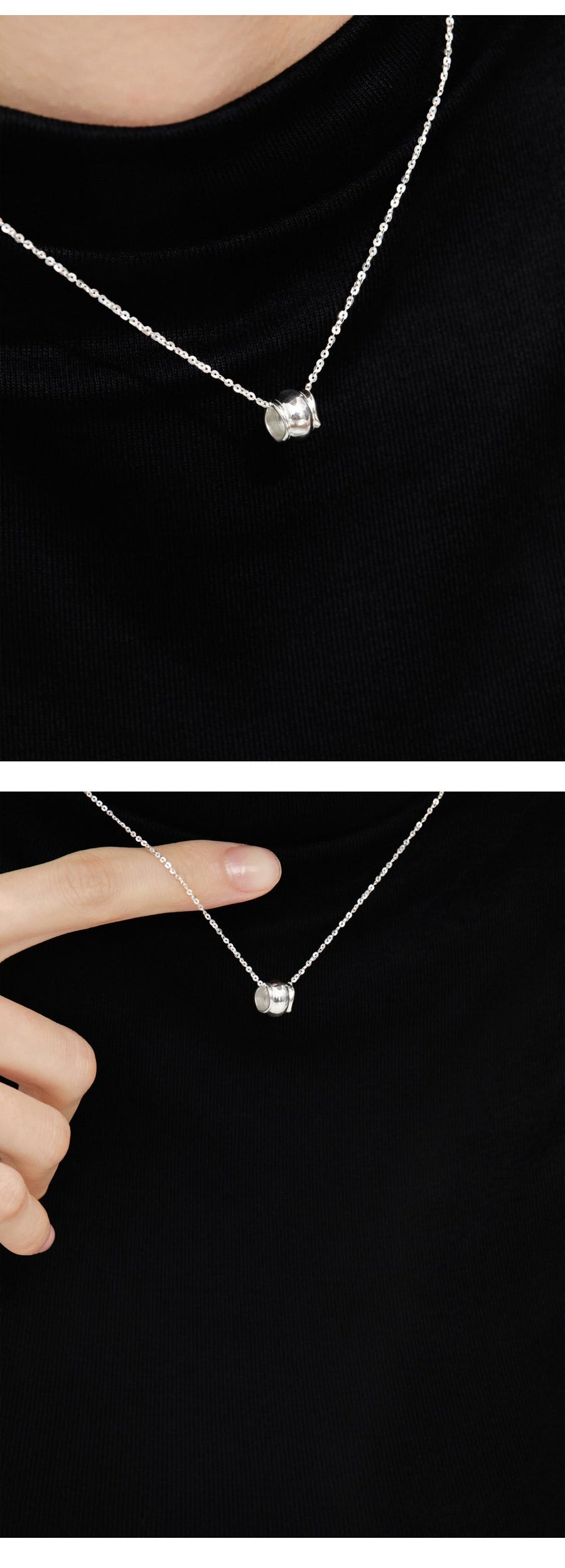 Silver Organic Pottery Necklace