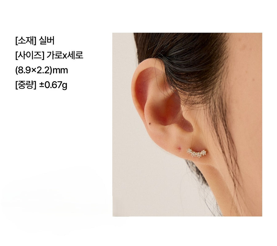 シルバー シャイニー ピアス
