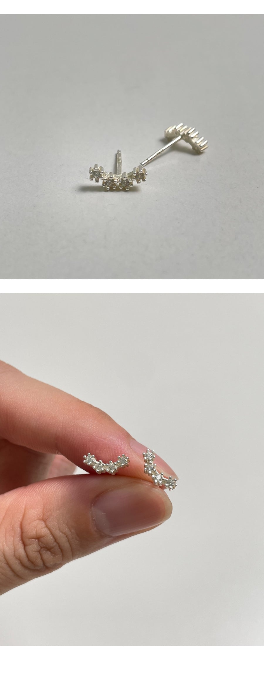 シルバー シャイニー ピアス