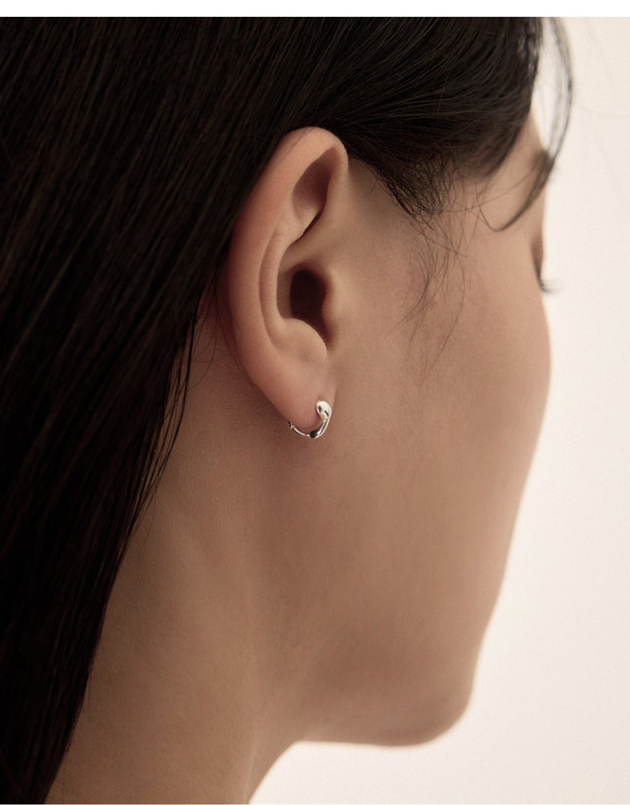 シルバー ハート ワンタッチ ピアス