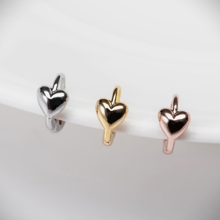 シルバー ハート ワンタッチ ピアス