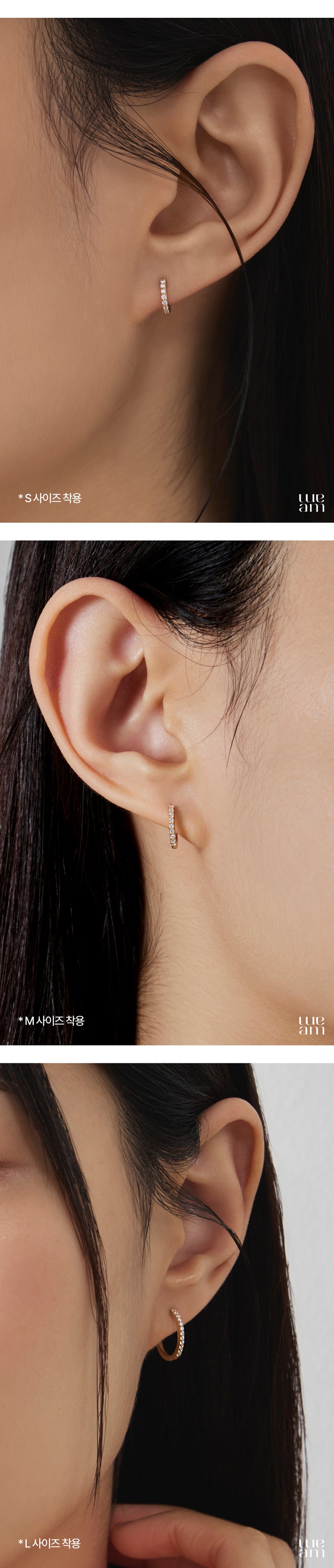 K14 Flat Stone One-Touch Earring [Single]