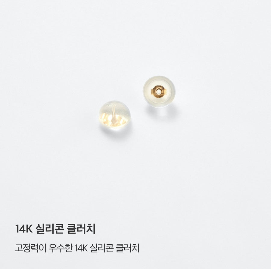 K14 イエロー ゴールド ベーシック ストーン ピアス / 14K Yellow Gold Basic Stone Earrings