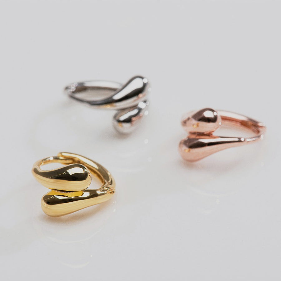 シルバー メルティング ワンタッチ ピアス / Silver Melting Volume One Touch Earrings