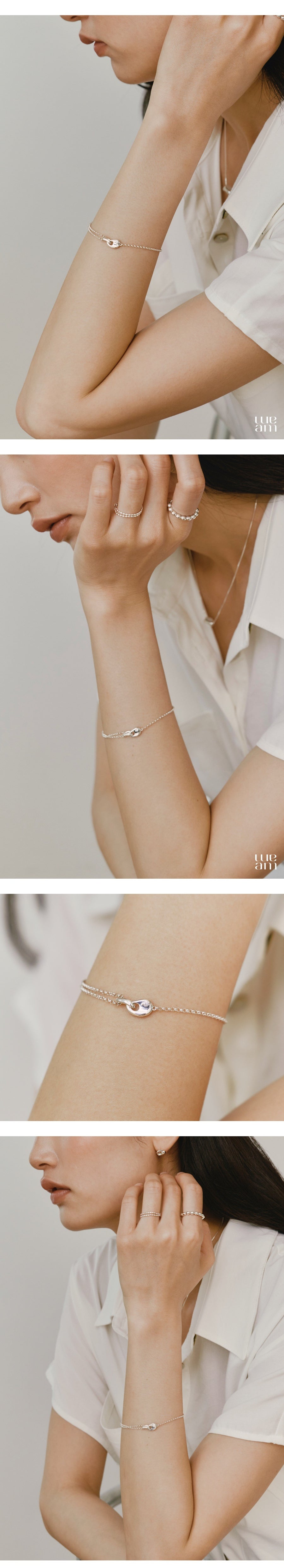 シルバー ビーン 2ライン ブレスレット / Silver Bean Two Line Bracelet