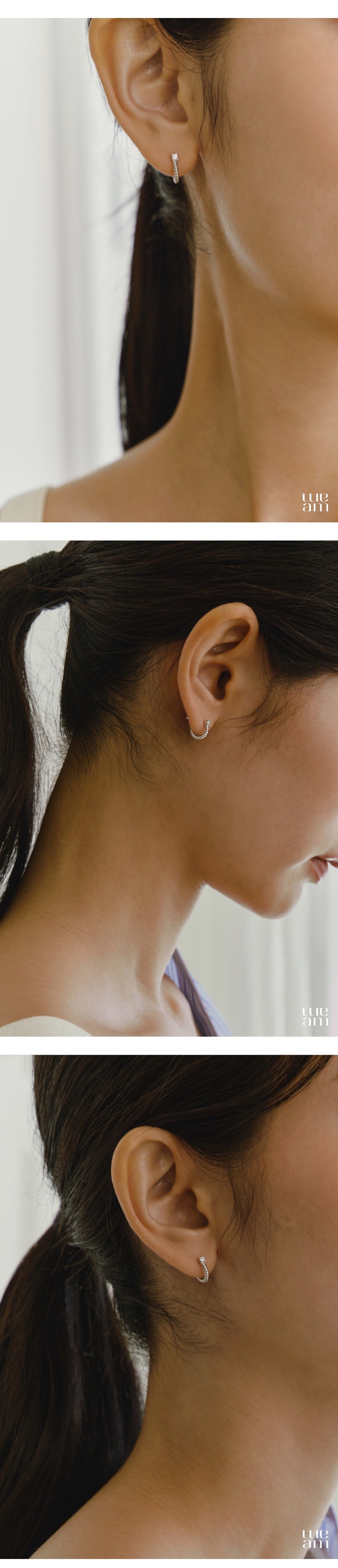 シルバー ツイスト スタッド ピアス / Silver Twist Stud Earrings