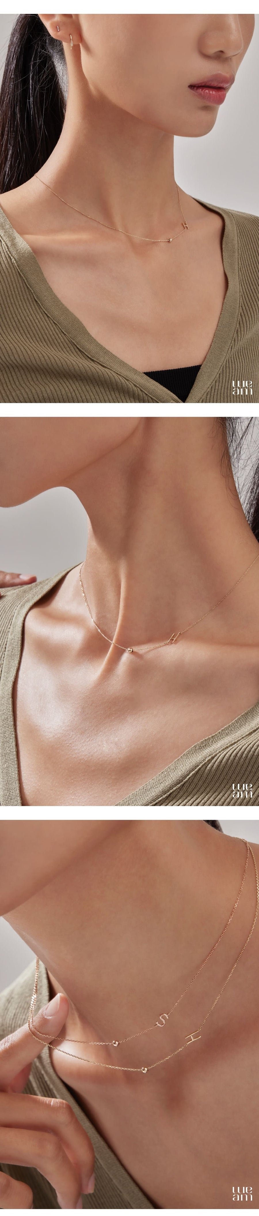 K14 Initial Simple Ball Necklace / 14K Initial Simple Ball Necklace