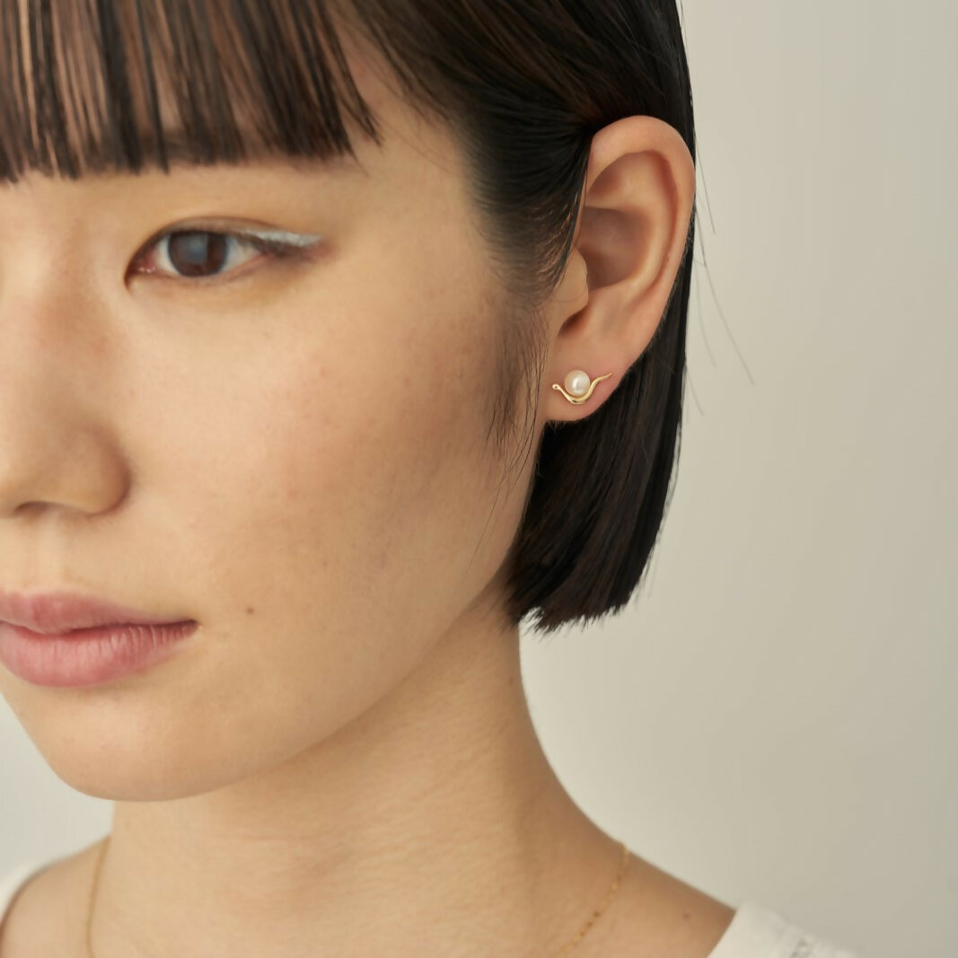 K18 ベイ パール ピアス / 18K bay pearl pierced earrings