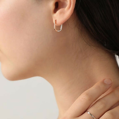 K18 コンビカラー、U字フープピアス / 18K Combi U Shaped Hoop Earrings