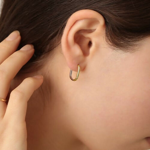 K18 コンビカラー、U字フープピアス / 18K Combi U Shaped Hoop Earrings