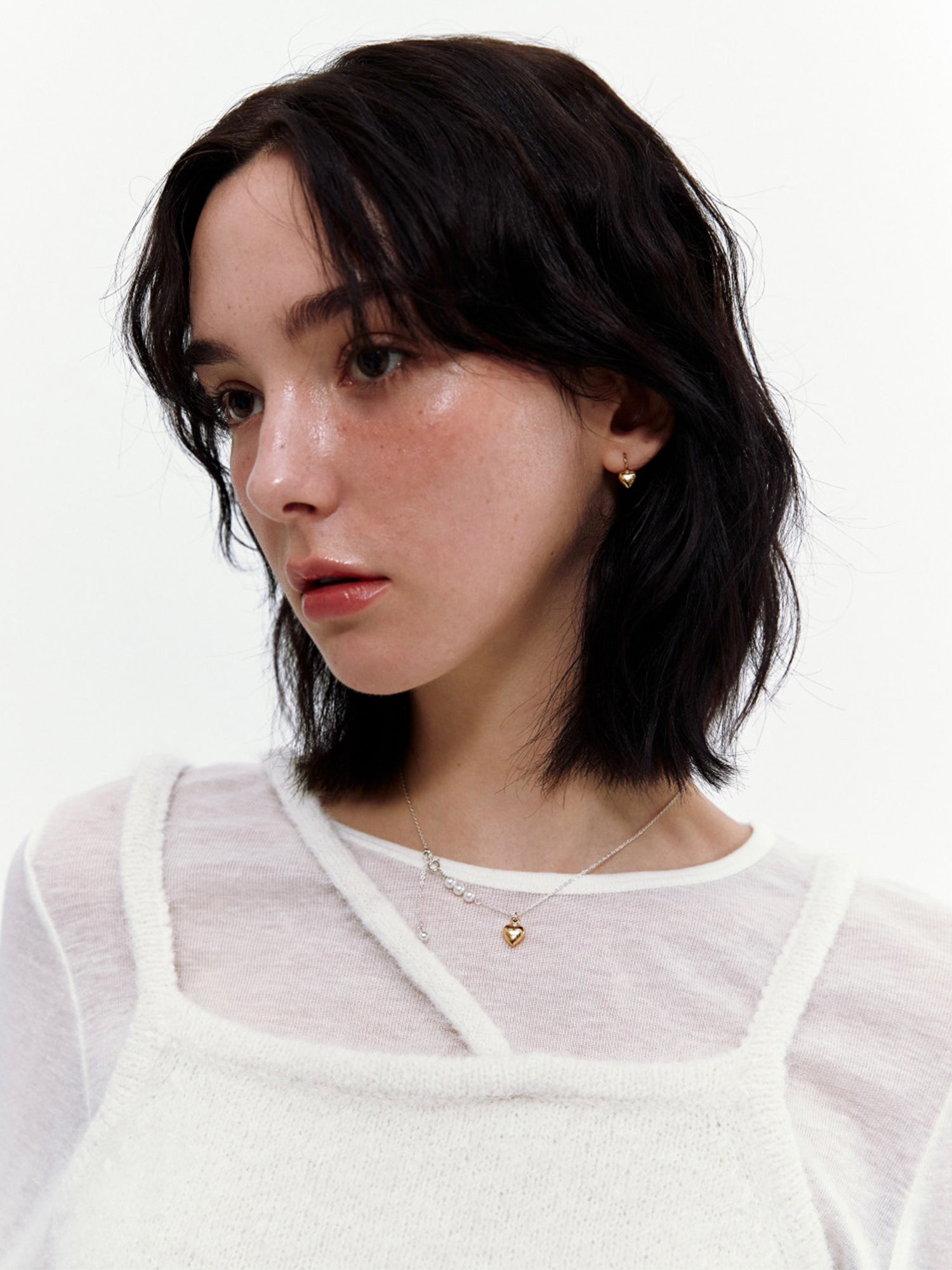 ラブ ミニ ワンタッチピアス / Love mini one-touch earrings (2 colors)