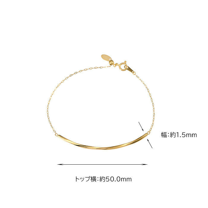 K18 ひねりバーブレスレット / 18K Twisted Bar Bracelet | アモンズ – amondz