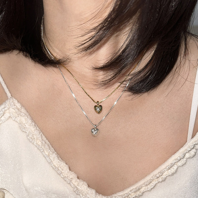 ハート キュービック ネックレス / heart cubic necklace