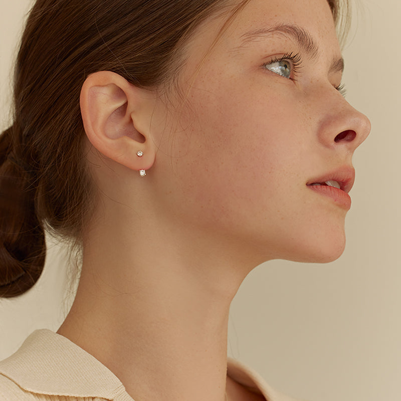 Two-way clear earrings