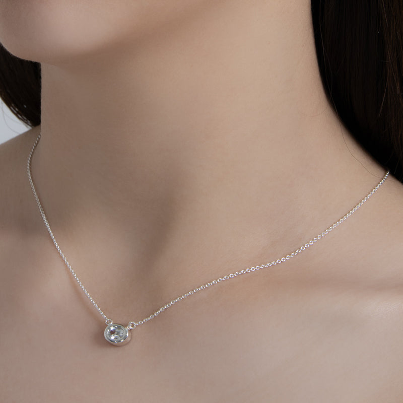 オーバルレークネックレス [キュービック 6*4mm] / oval lake necklace [cubic 6*4mm]