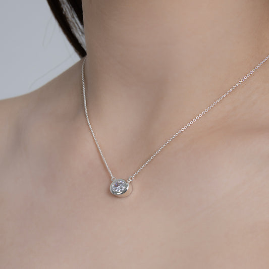 オーバルレークネックレス [キュービック 8*6mm] / oval lake necklace [cubic 8*6mm]