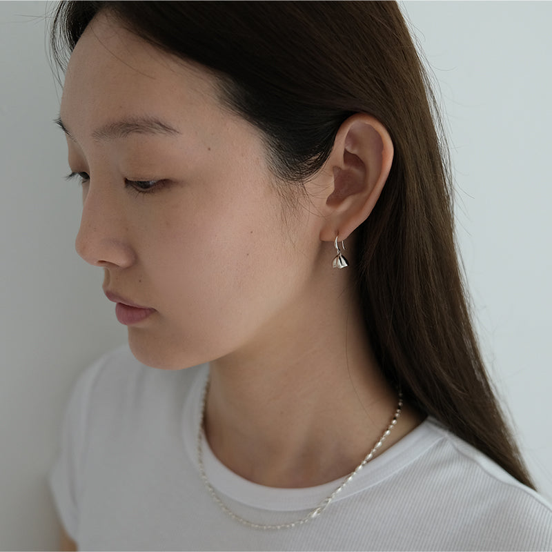 Drop popcorn flower earring