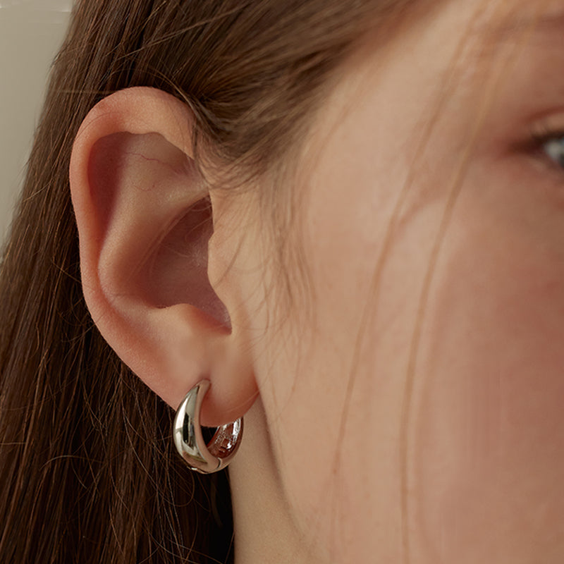 Large Oval Cone Hoop Earrings