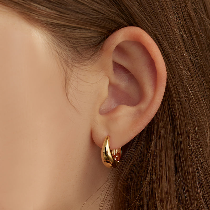 Large Oval Cone Hoop Earrings