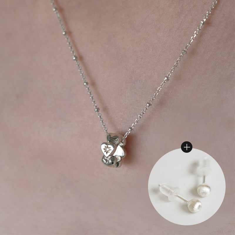 [アモンズ限定] Sparkle circle heart pendant