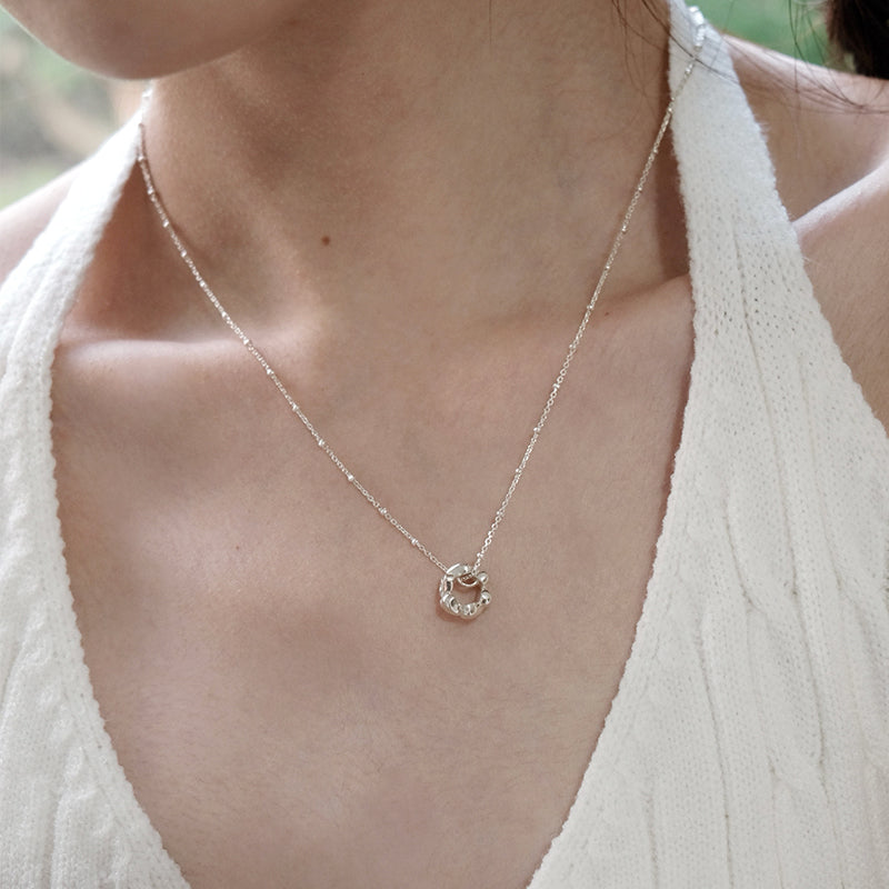 [アモンズ限定] Sparkle circle heart pendant