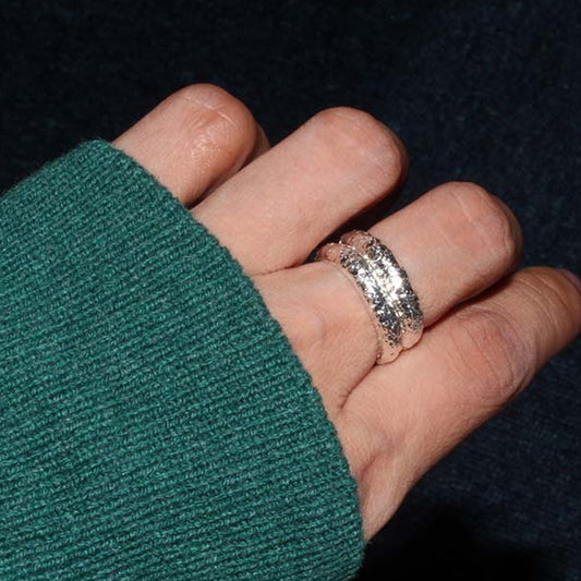 texture silver ring
