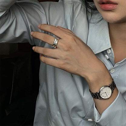 texture silver ring