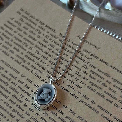 vintage teddy bear necklace