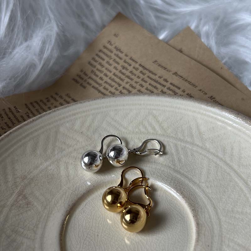 vintage ball drop earrings (2color)